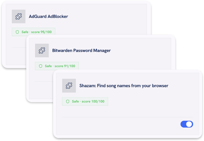 Browser extensions marked safe after a security scan