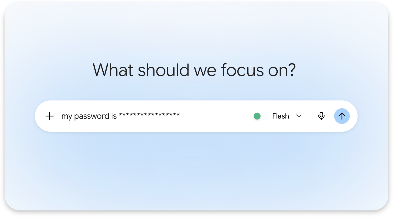 The same AI prompt with the password masked
